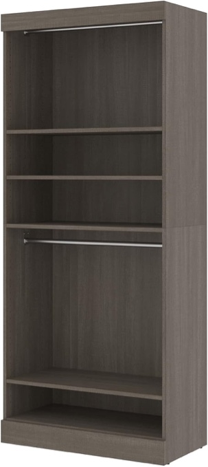 Bestar Pur Closet Organizer in bark Grey, 36W 26160-2 ( 2 BOXES INCLUDED )