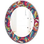 Design Art 24x36in Colorful Oval Mirror 