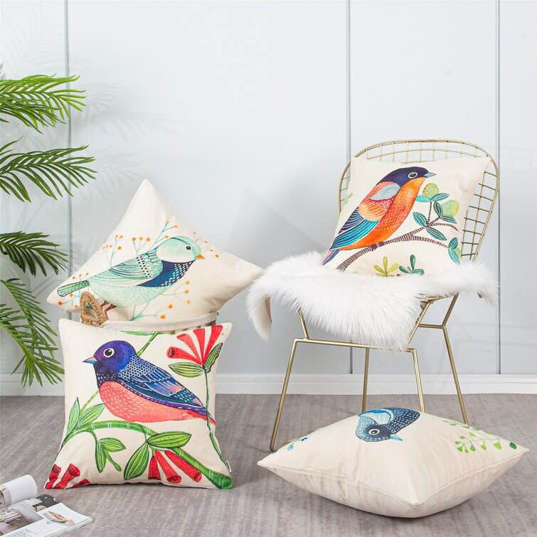 Oakton Animal Print Linen Indoor/Outdoor Pillow Cover (Set of 4)