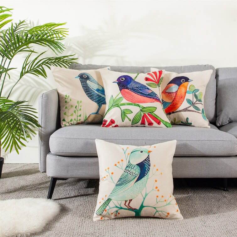 Oakton Animal Print Linen Indoor/Outdoor Pillow Cover (Set of 4)
