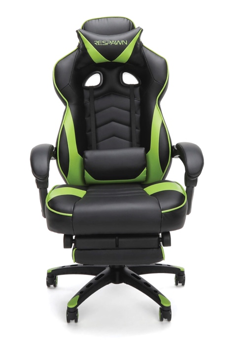 Respawn 110 Racing-Style Bonded Leather Gaming Chair, Green/Black