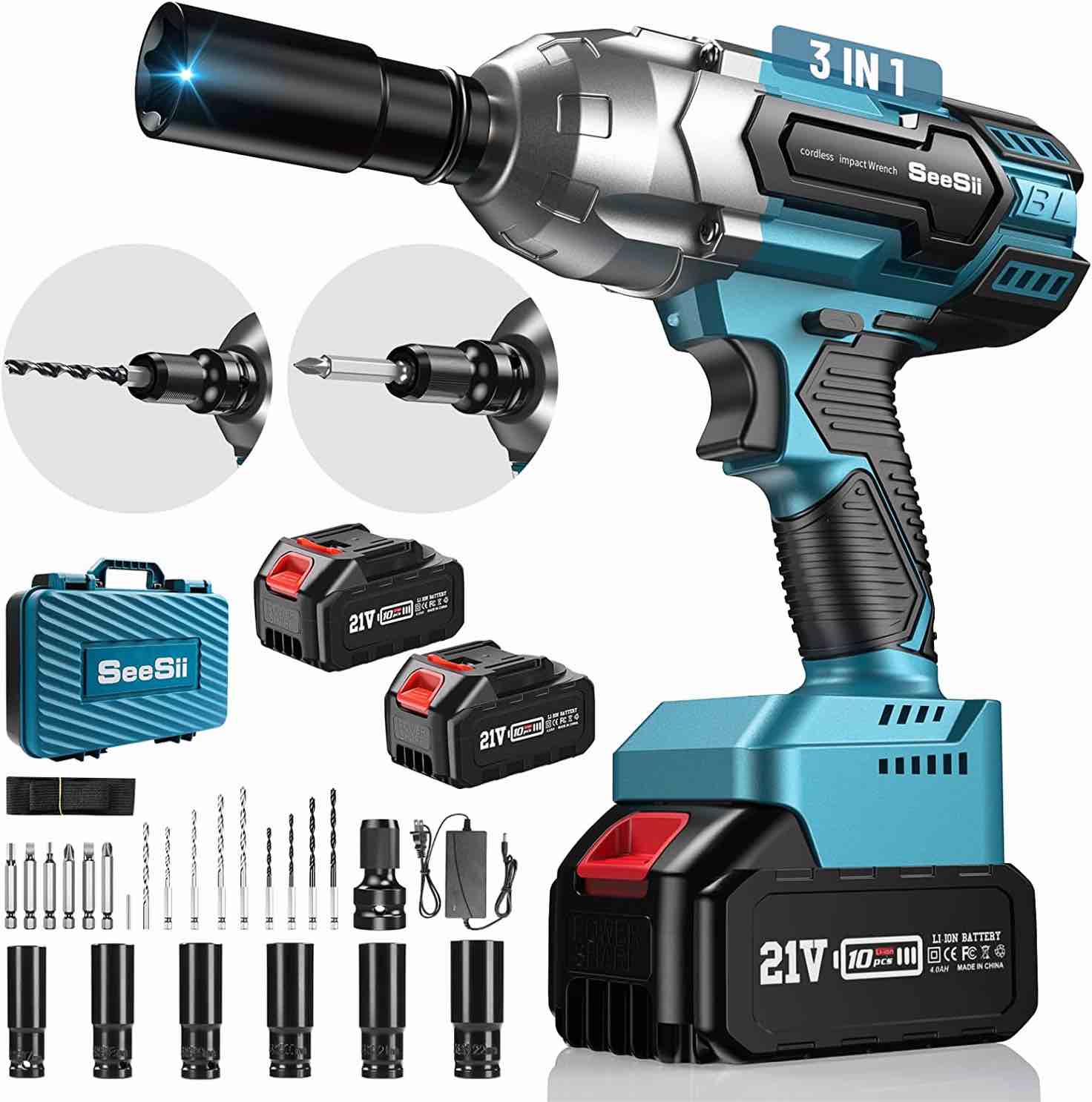 SeeSii Cordless Impact Wrench 1/2”, WH700