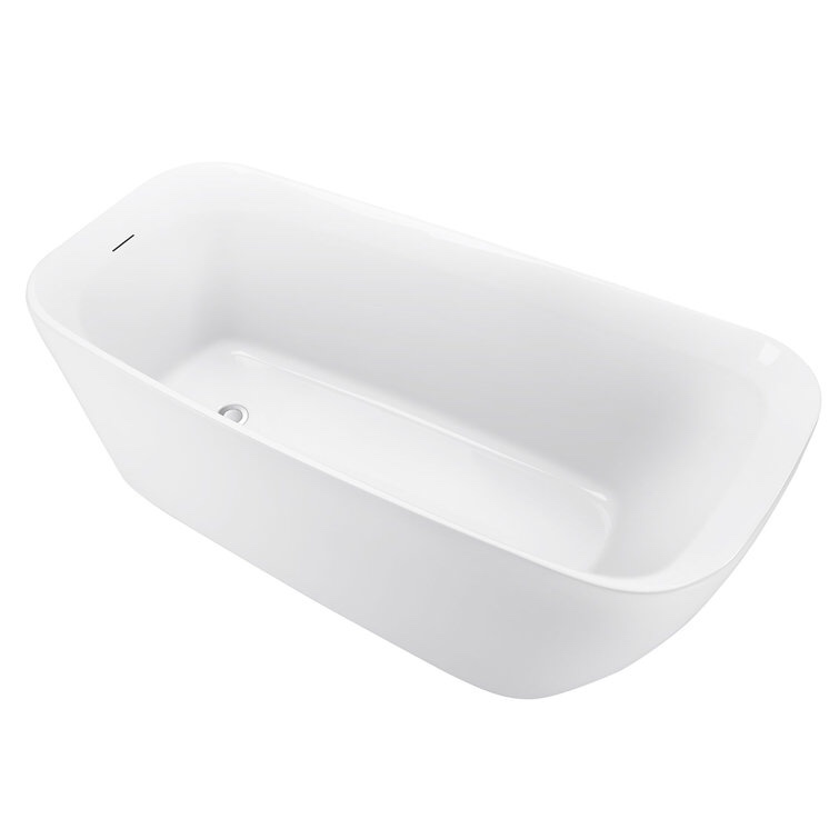 66'' x 29'' Freestanding Soaking Acrylic Bathtub (Part number: AMD-5162)