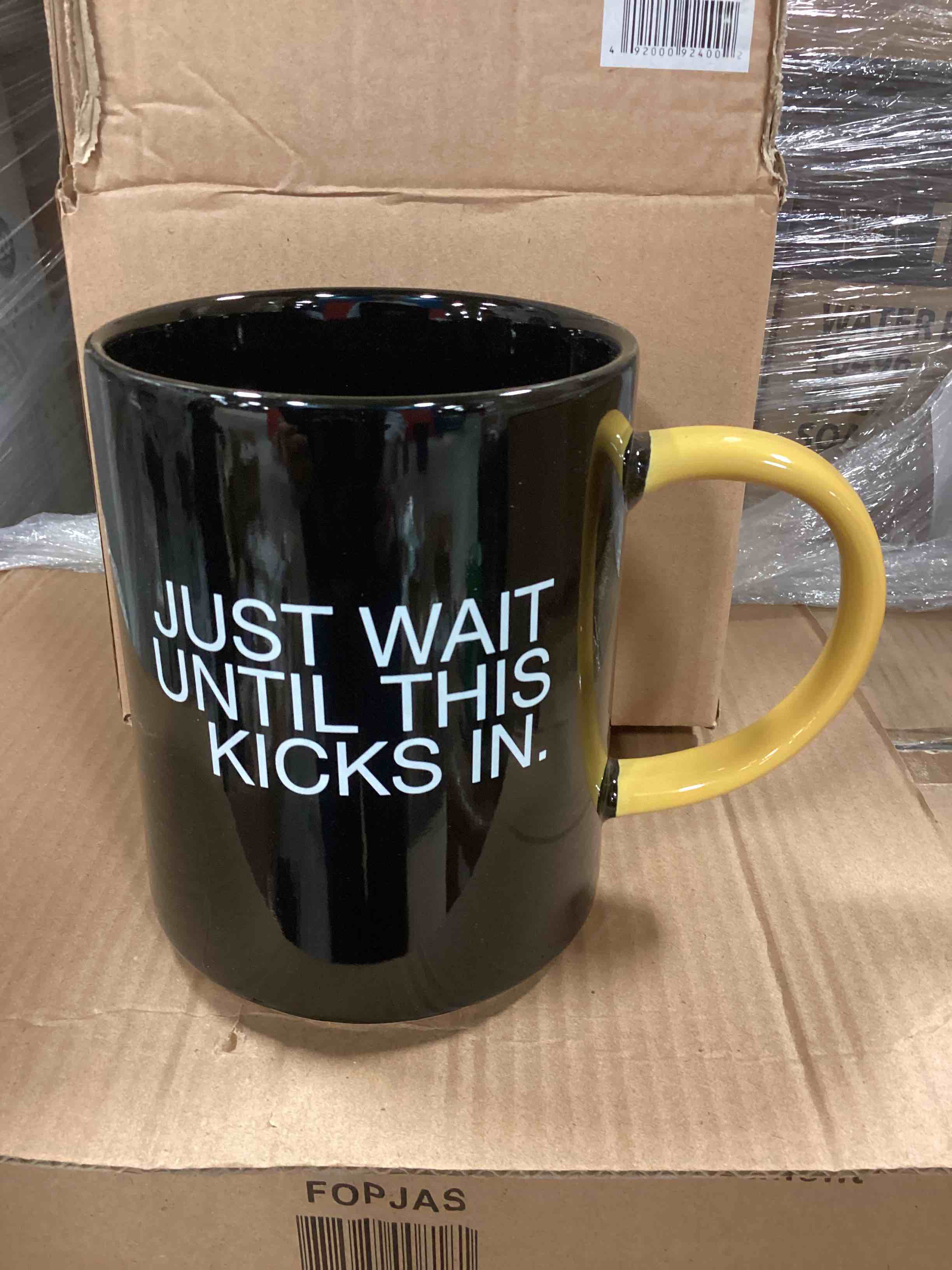 Room Essentials 46oz Stoneware Mug Just Wait Until This Kicks In Black