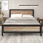 Metal Bed Frame with Rivet Wooden Headboard & Footboard USAN1034821-1 