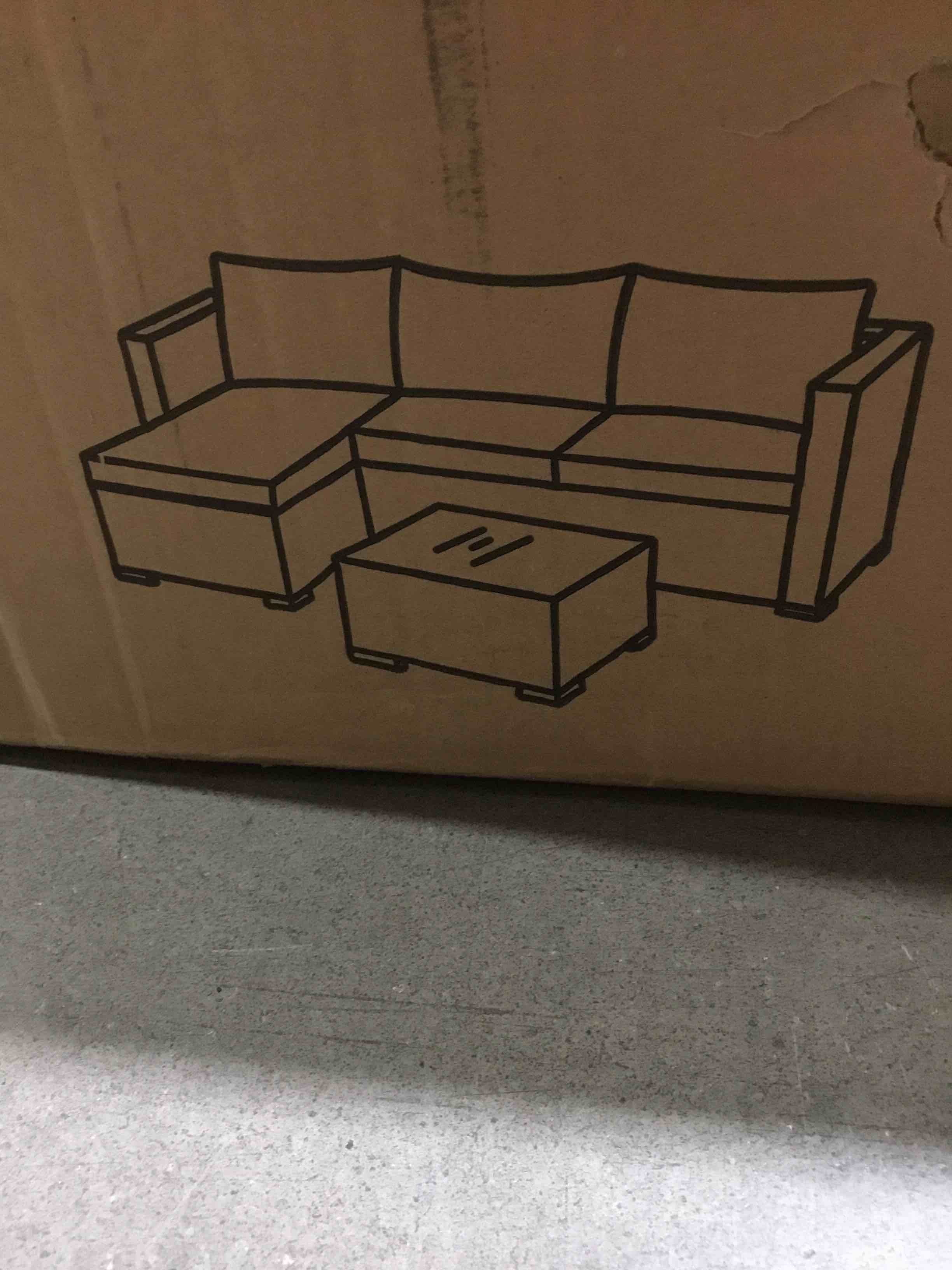 Outdoor Chaise Sectional (incomplete, sofa only)