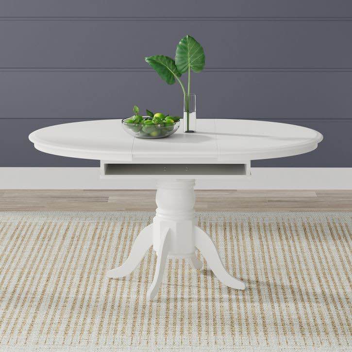 Oval Butterfly Leaf Dining Table in White (incomplete, box 1 of 3)