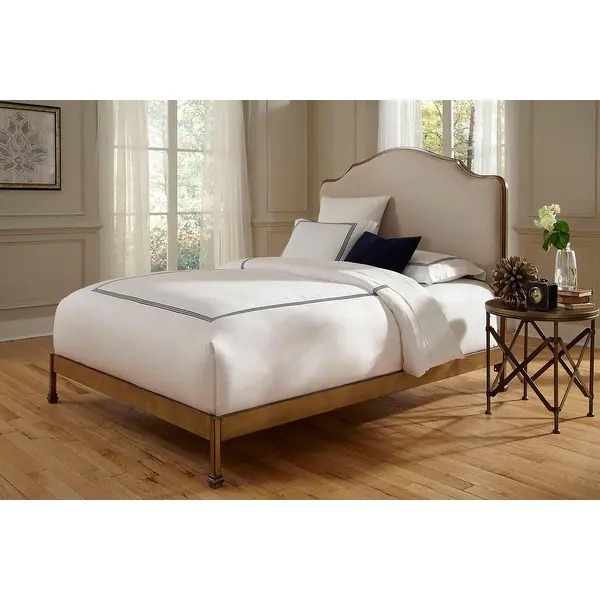 Calvados Upholstered Decorative Panel Bed (incomplete, footboard and slats only)