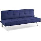 Serta Carson Tufted Sleeper Sofa in Navy Blue Fabric Upholstery