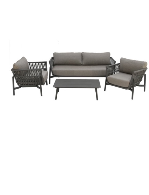 National Outdoor Living Elizabeth 4-Piece Woven Patio Conversation Set with Gray Cushions (Incomplete) 2 chair only 