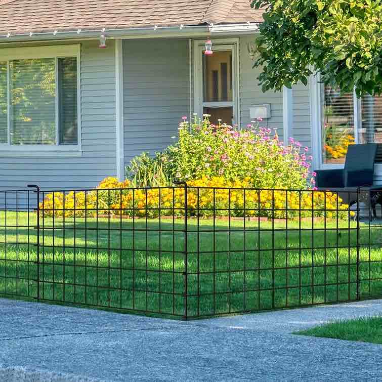 Garden Fence Border Metal 4 Pack Decorative Garden Fence Panels Heavy Duty Flower Bed Fencing Barrier 30''''×24'''' Outdoor Fencing For Landscape Wire Border Folding Fence Animal Barrier For Yard