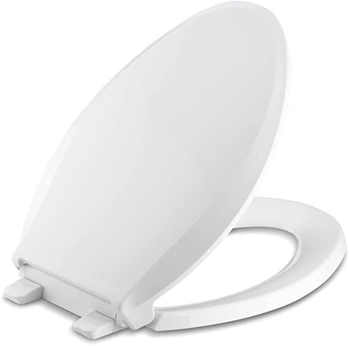 Quick-Release Quiet-Close Elongated Toilet Seat in White