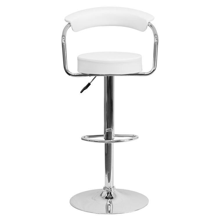 Contemporary Vinyl Adjustable Swivel Bar Stool with Cushion (stool base only) INCOMPLETE STOOL