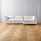 White fabric 2 piece sectional 