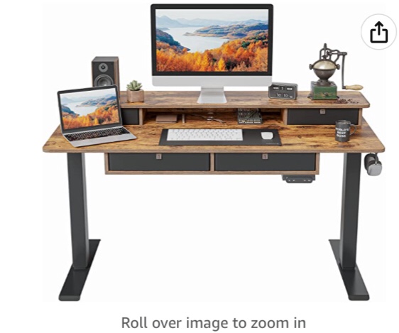 standing desk with 4 drawers 