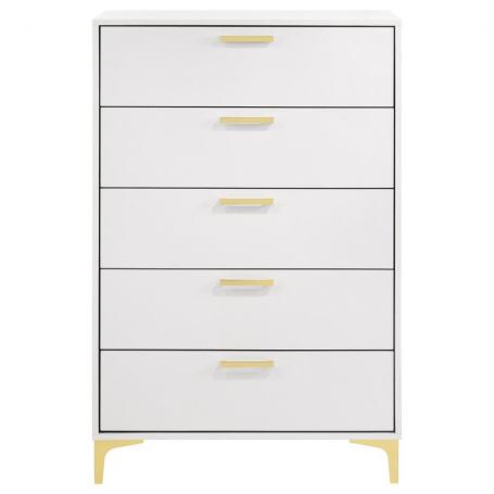 Coaster Furniture Kendall 5 Drawer Chest in White
