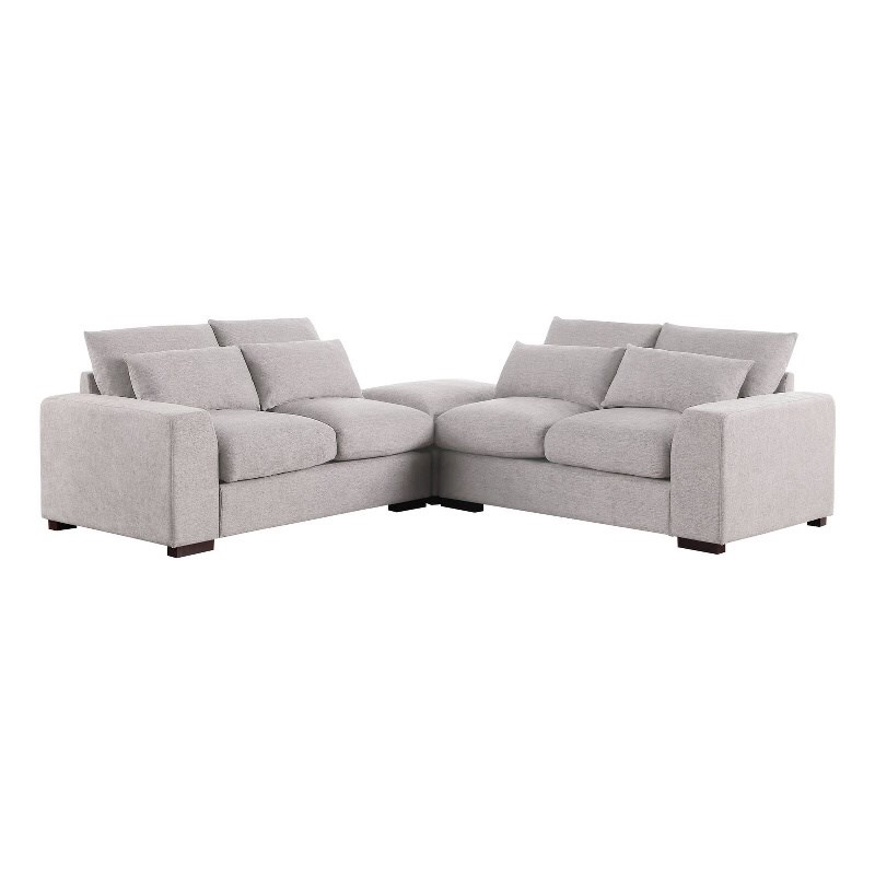  Fabric Square Arm Modular Reversible Sectional Sofa & Ottoman (Incomplete, Right Arm Backrest Only)