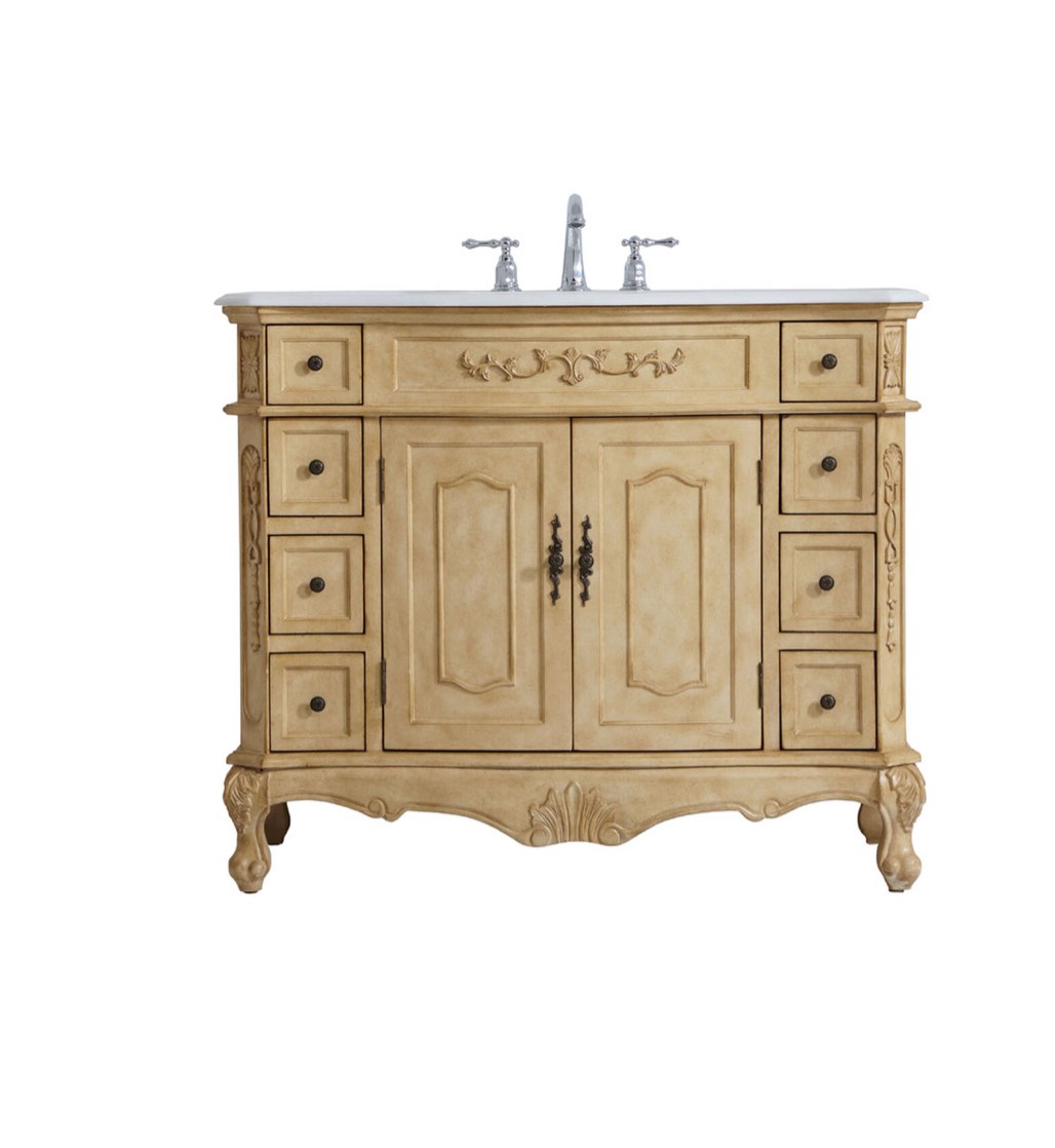 Danville Antique Beige 42-Inch Vanity Sink Set