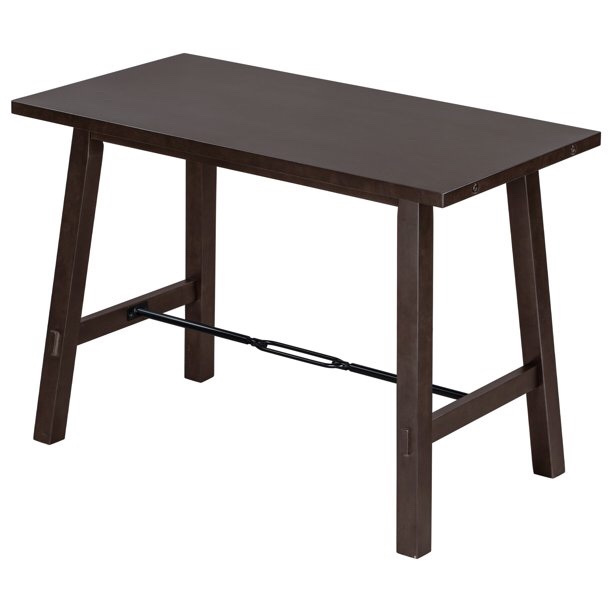 TREXM Counter Height Dining Table Solid Wood & Metal Dining Table for Small Space (Espresso)