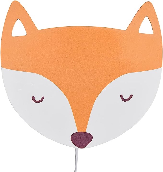 CHILDLIKE BEHAVIOR Baby Night Light - Portable Bedside Fox-Themed Lamp for Kids - Soft Glow Animal Light for Nursery During Breast Feeding, or Diaper Changing - 9.8 x 8.9 inches