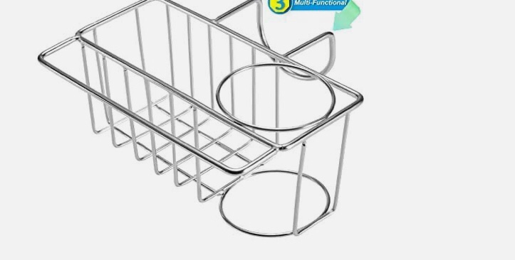 TEZZ 3-IN-1 Sponge Holder For Kitchen Sink Stainless Steel Kitchen Sponge Hol...