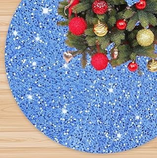Christmas Tree Skirt Rou…Holiday 24” baby blue