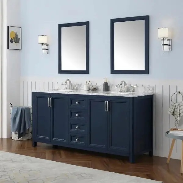 home decorators sandon 72” double bathroom vanity in blue 