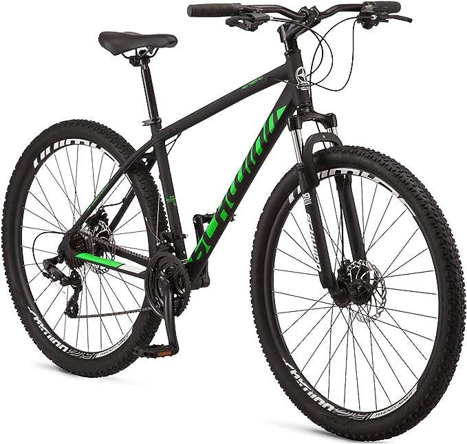 Schwinn High Timber Youth/Adult Mountain Bike for Men and Women, Aluminum and Steel Frame Options, 7-21 Speeds Options, 24-29-Inch Wheels
