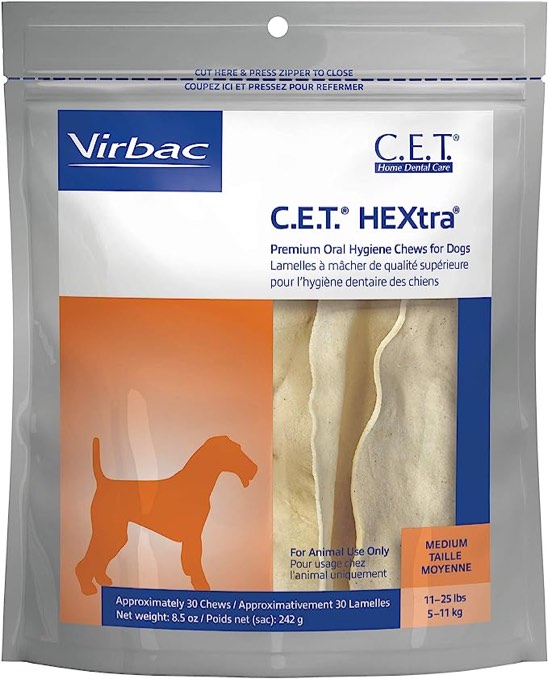 C.E.T. HEXtra Premium Oral Hygiene Chews for dogs exp 05/25