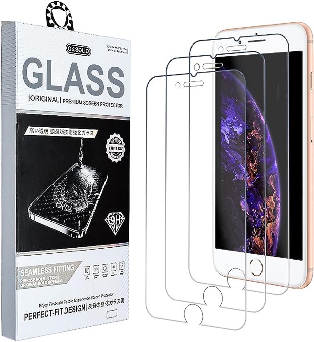 Screen Protector Designed For iPhone 7 / iPhone 8 | 4.7 Inch | Anti Scratch | Full Screen Tempered Glass Film | Anti Fingerprint | Bubble Free | Pack of 3