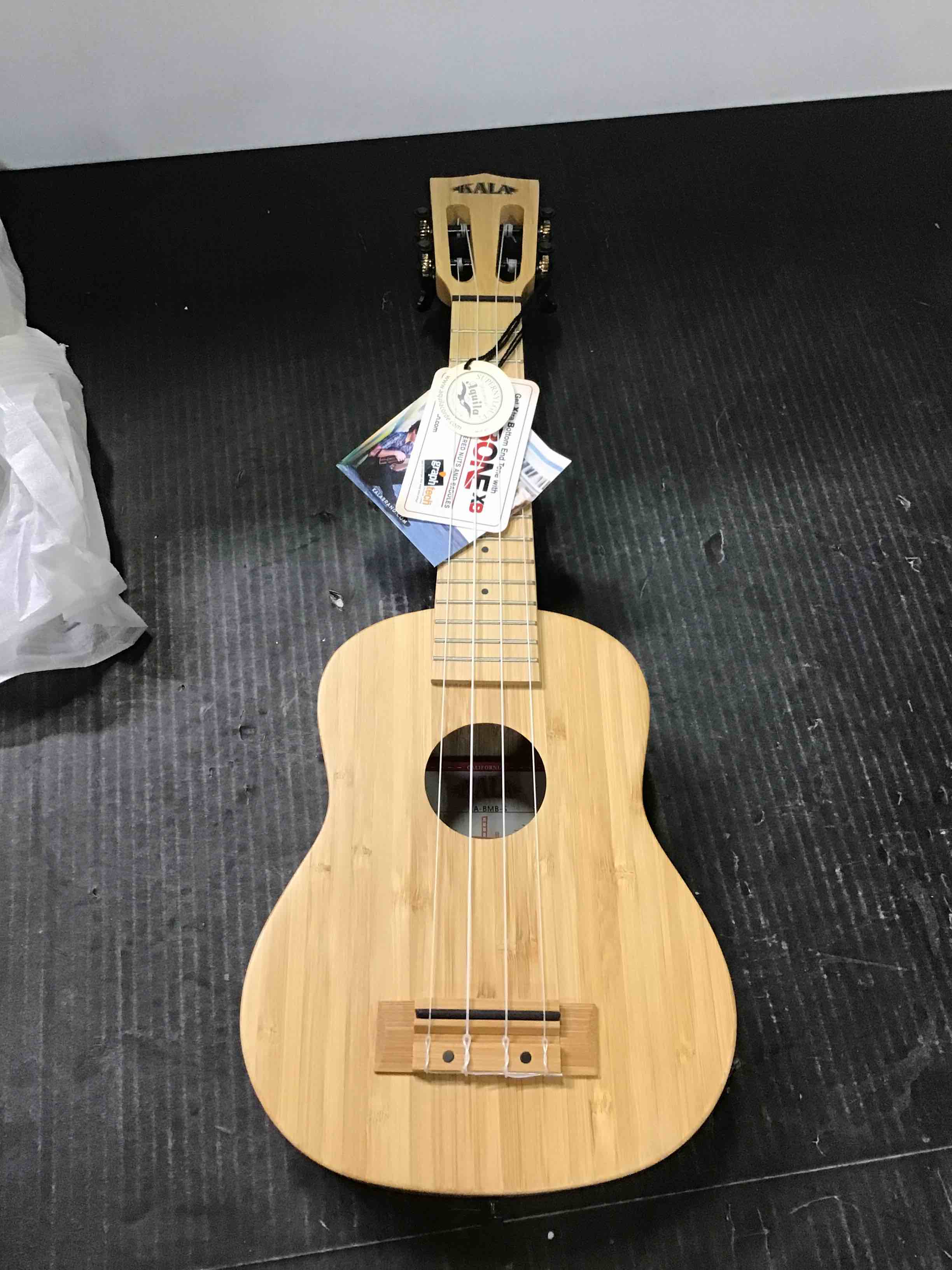 Kala Brand Music Co. Bamboo Collection, 4-String Ukulele, Right, Natural, Soprano (KA-BMB-S)