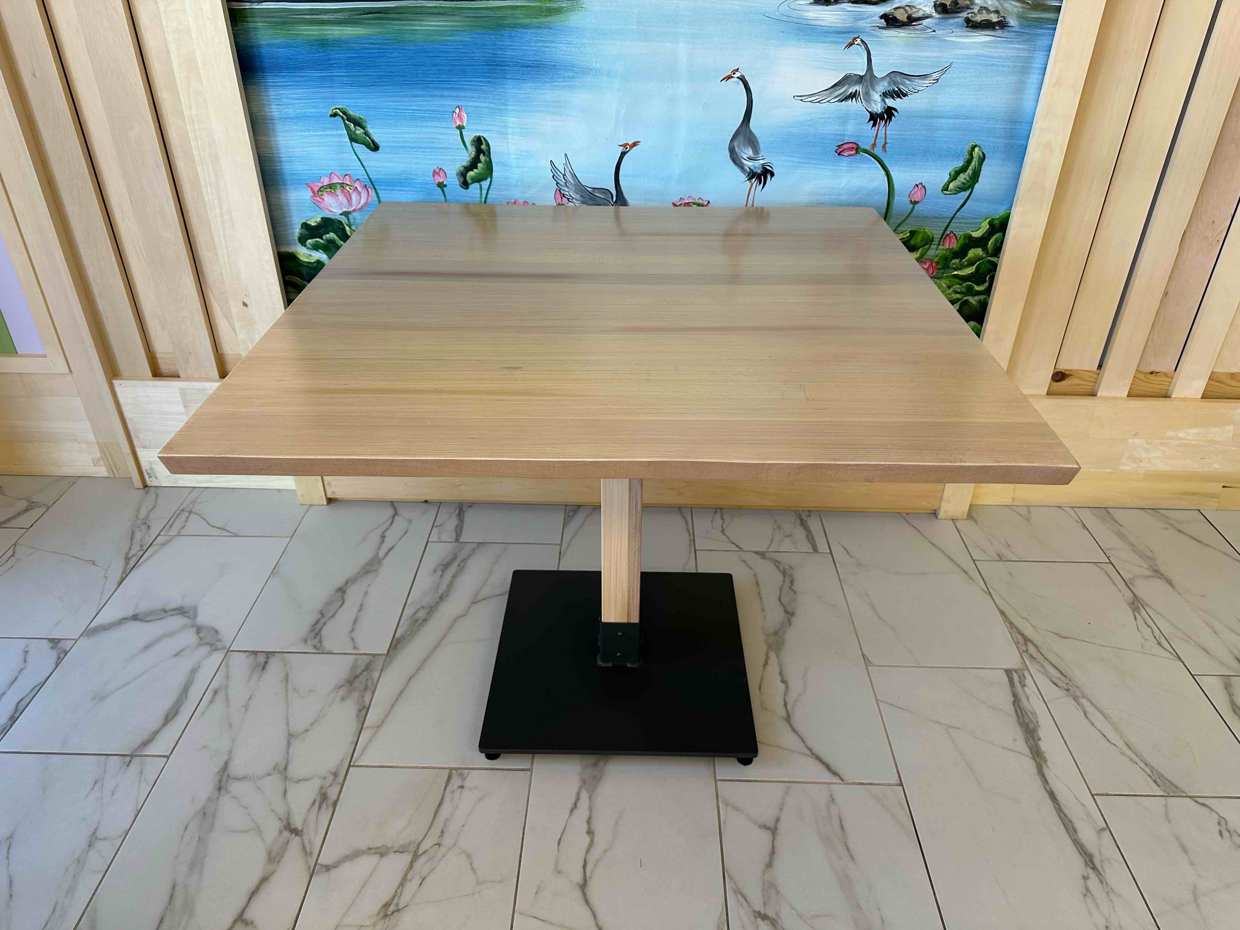 36 x 36 INCH HEAVY SOLID WOOD STANDARD HEIGHT TABLE