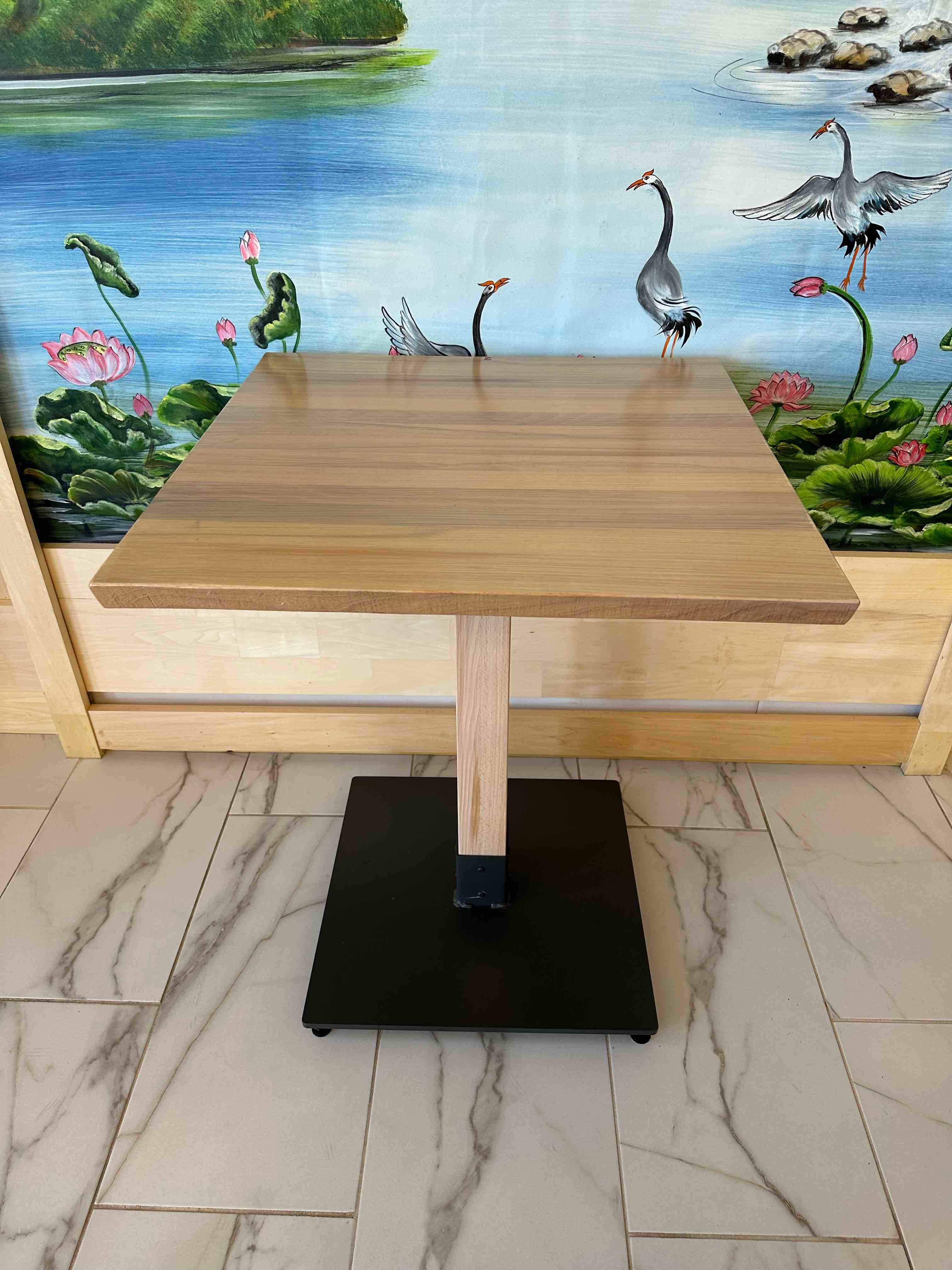 24 x 24 INCH HEAVY SOLID WOOD STANDARD HEIGHT TABLE