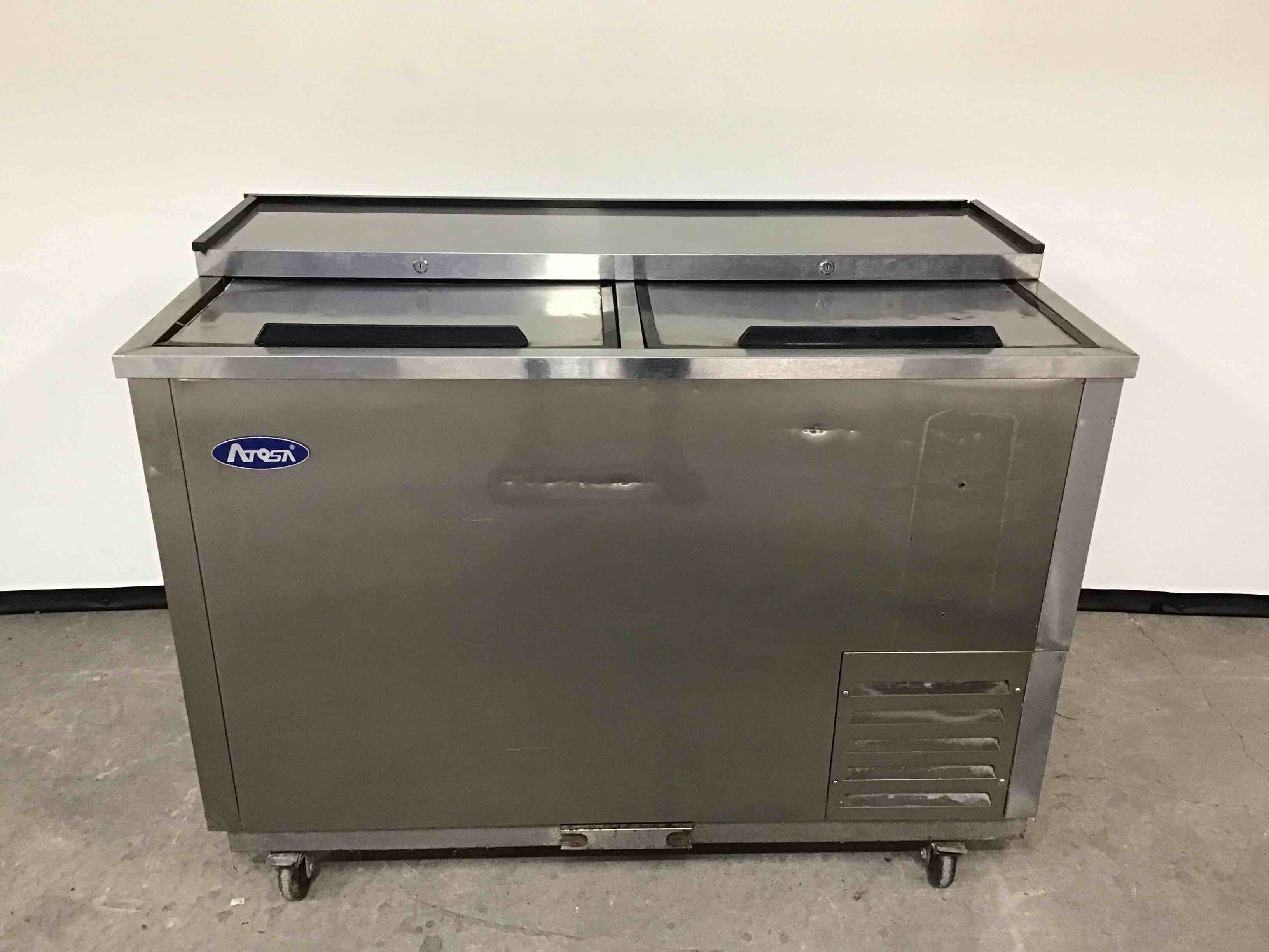 ATOSA 50 INCH 2 DOOR STAINLESS STEEL MUG FROSTER ON CASTERS