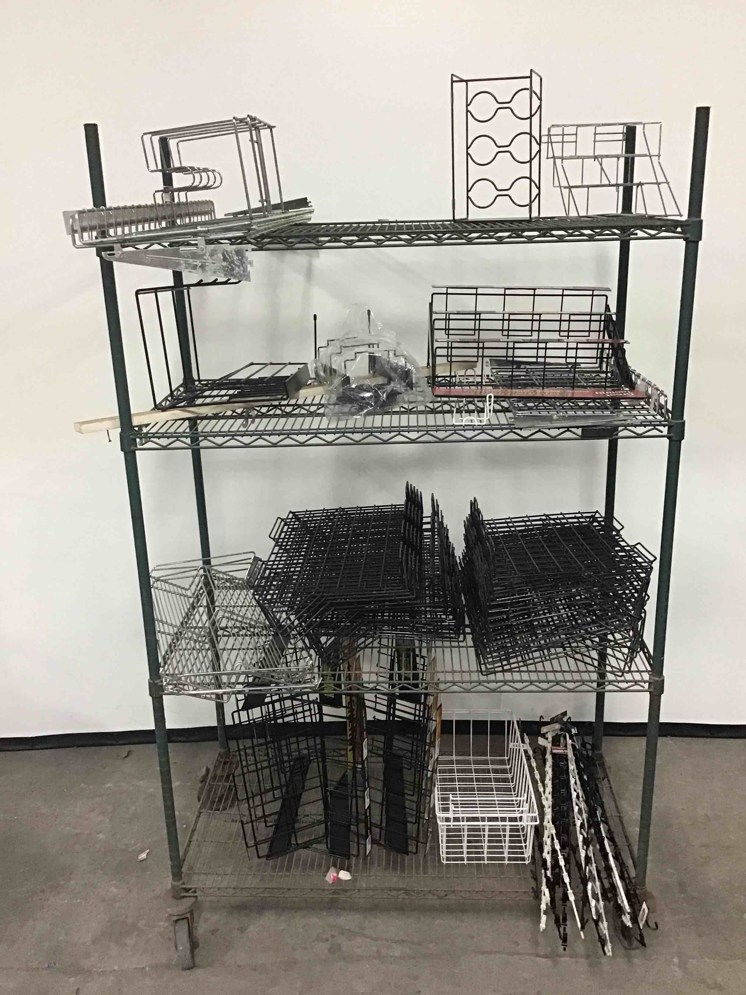 LOT OF VARIOUS RACK MERCHANDISERS AND SHELVES