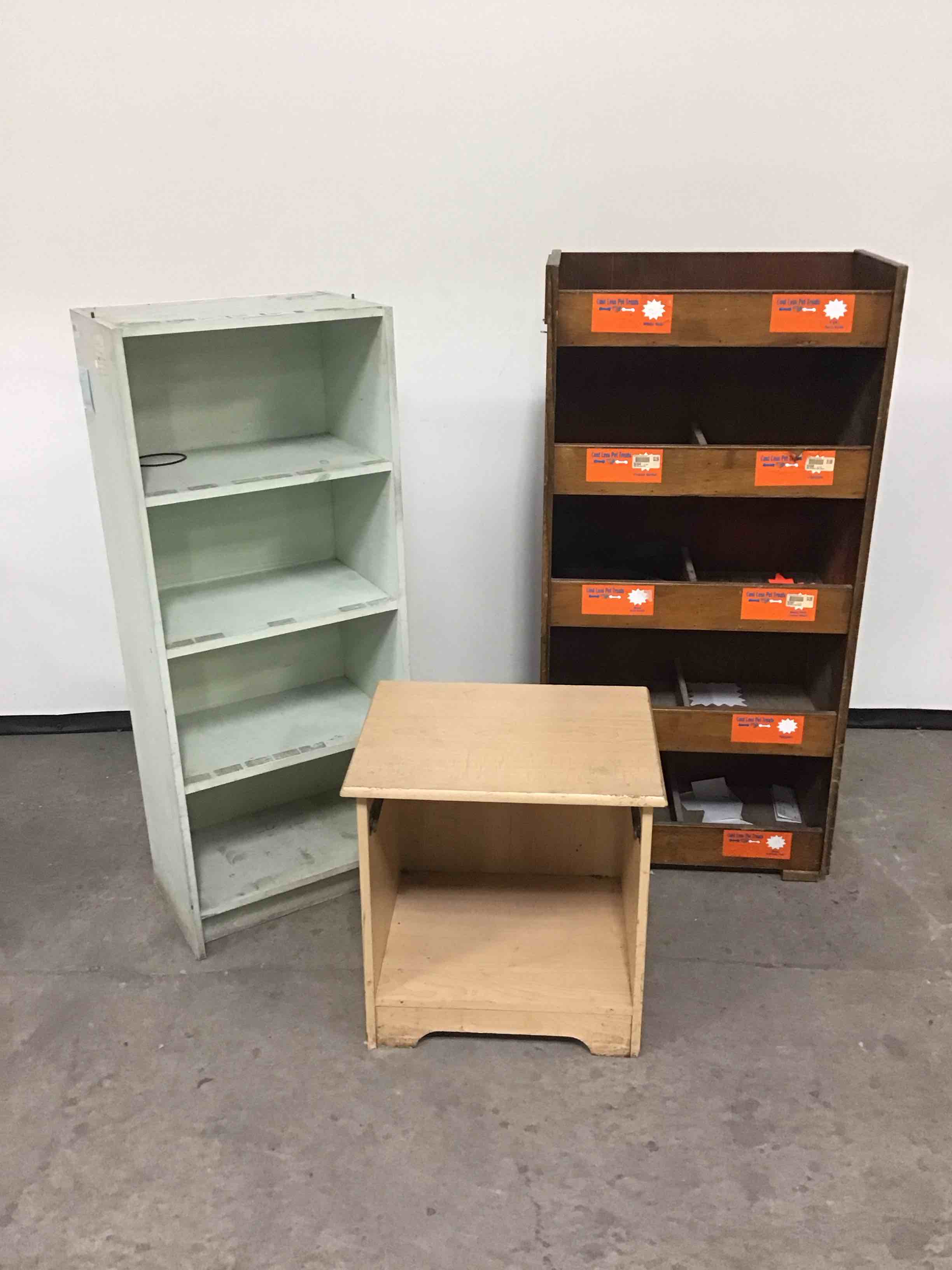 VARIOUS WOOD SHELVES