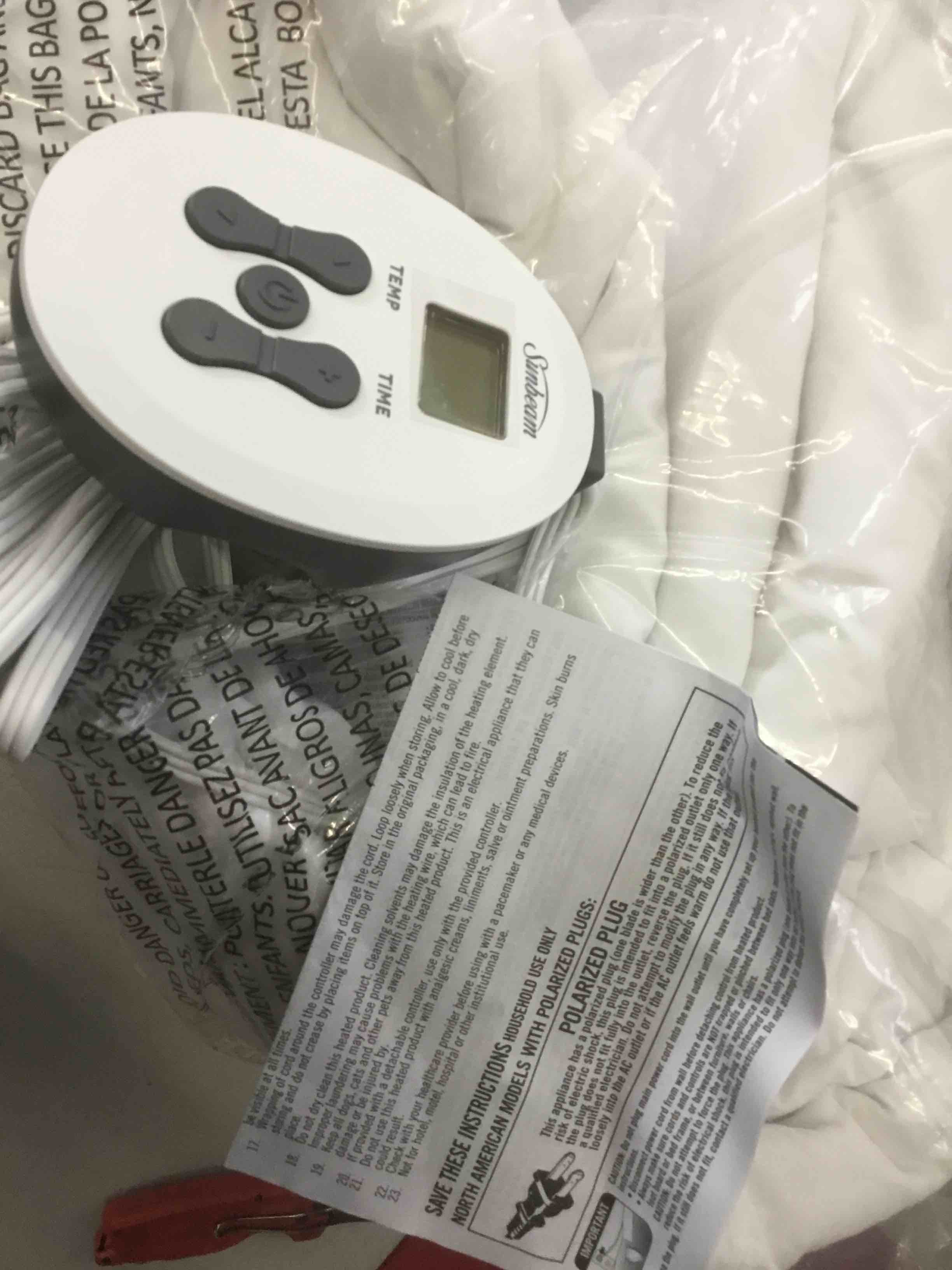 Sunbeam Restful Quilted Electric Heated Mattress Pad Twin Size, 39" x