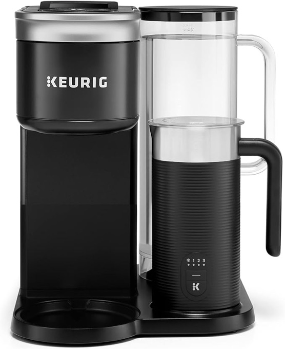 Keurig K-Café SMART Single Serve Coffee Maker with WiFi Compatibility, Latte and Cappuccino Machine with Built-In Frother, 6 Brew Sizes, Compatible with Alexa, Black, (5000365485)