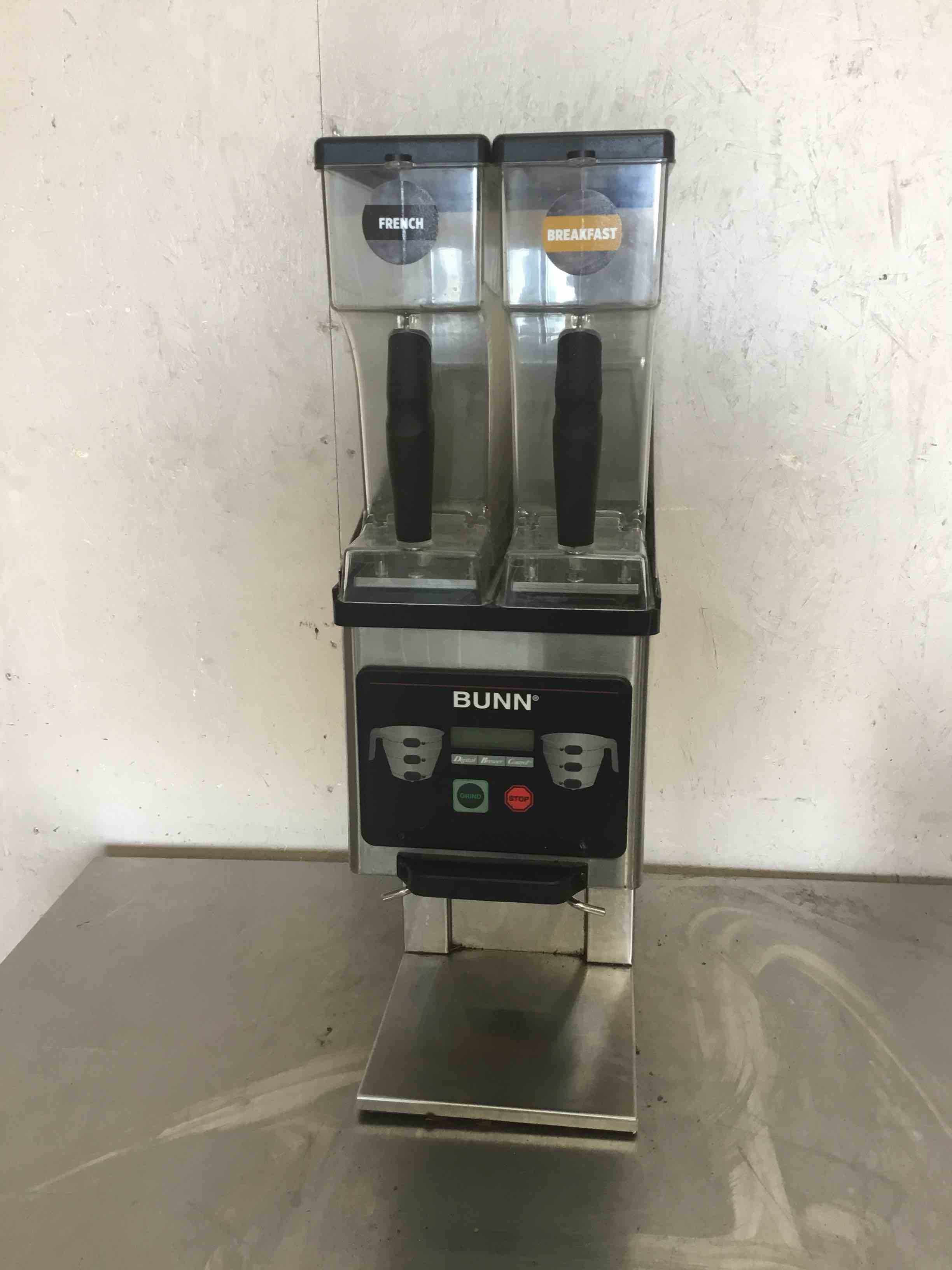 2015 BUNN DUAL HOPPER COFFEE GRINDER AND STORAGE SYSTEM 