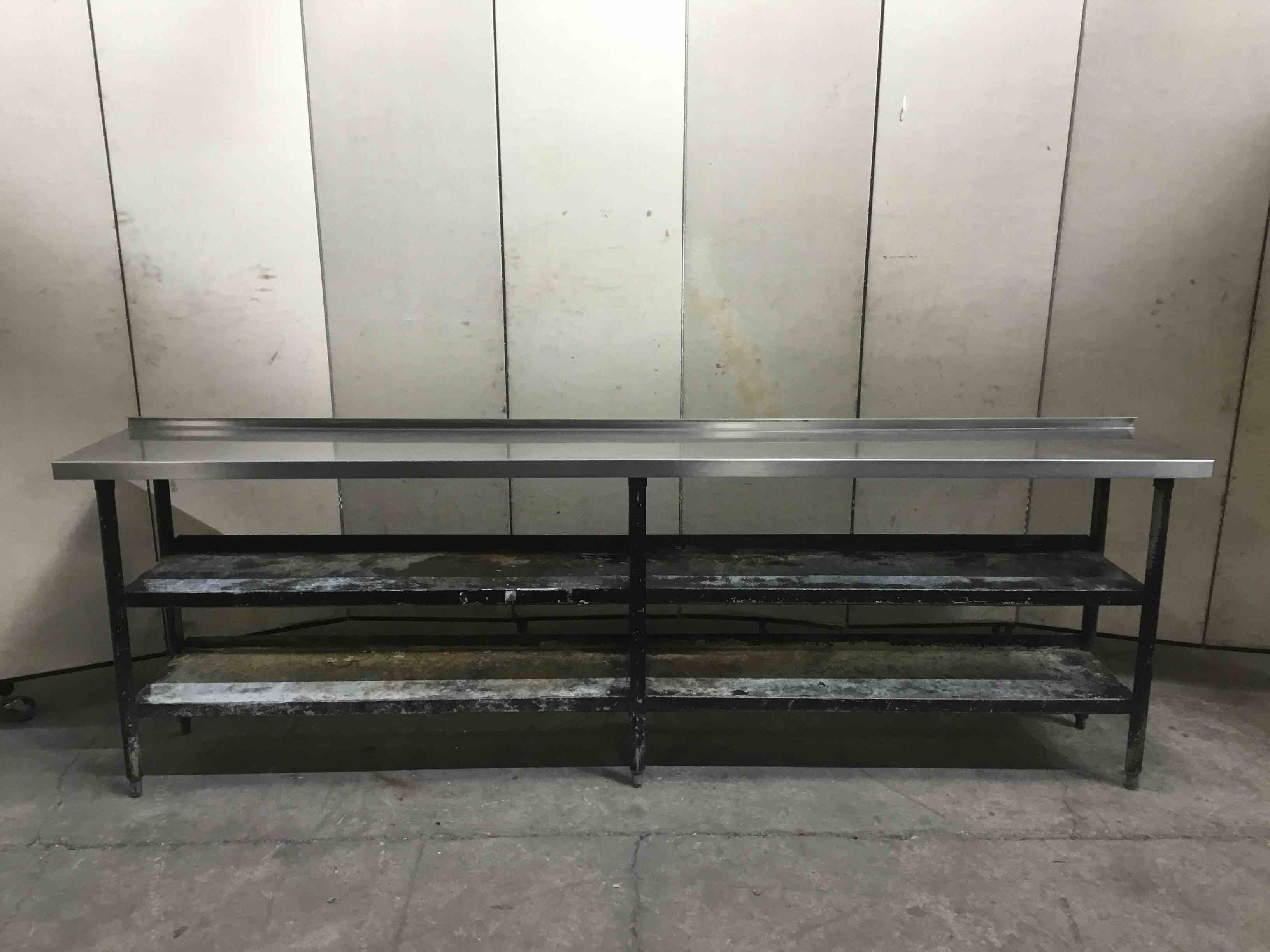 STAINLESS STEEL TABLE WITH DUAL UNDER SHELVES