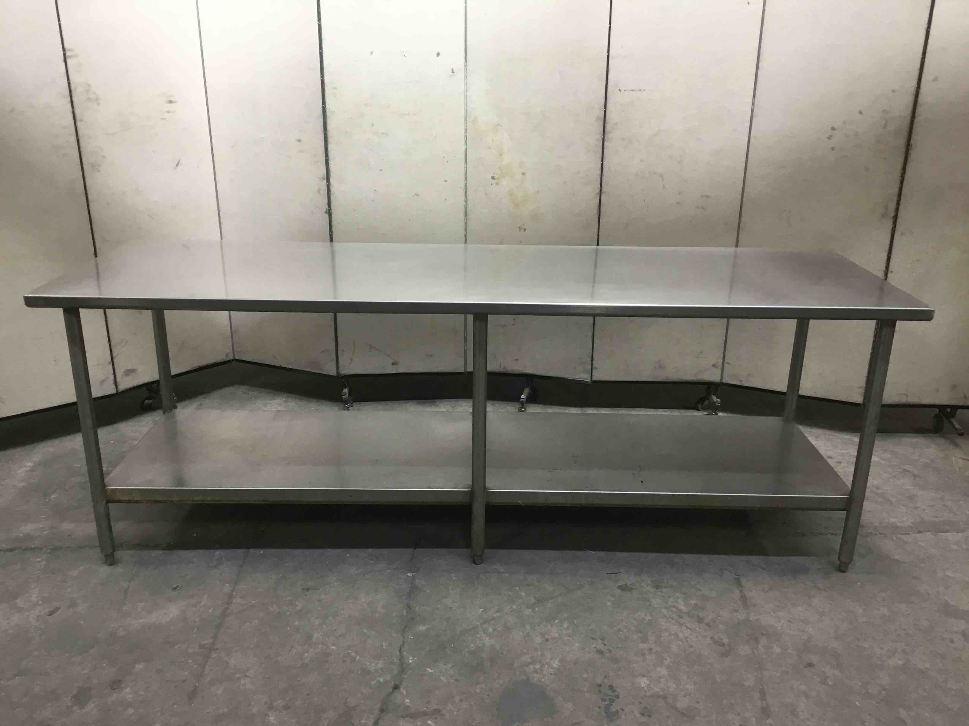 96 INCH STAINLESS STEEL TABLE WITH UNDER SHELF 