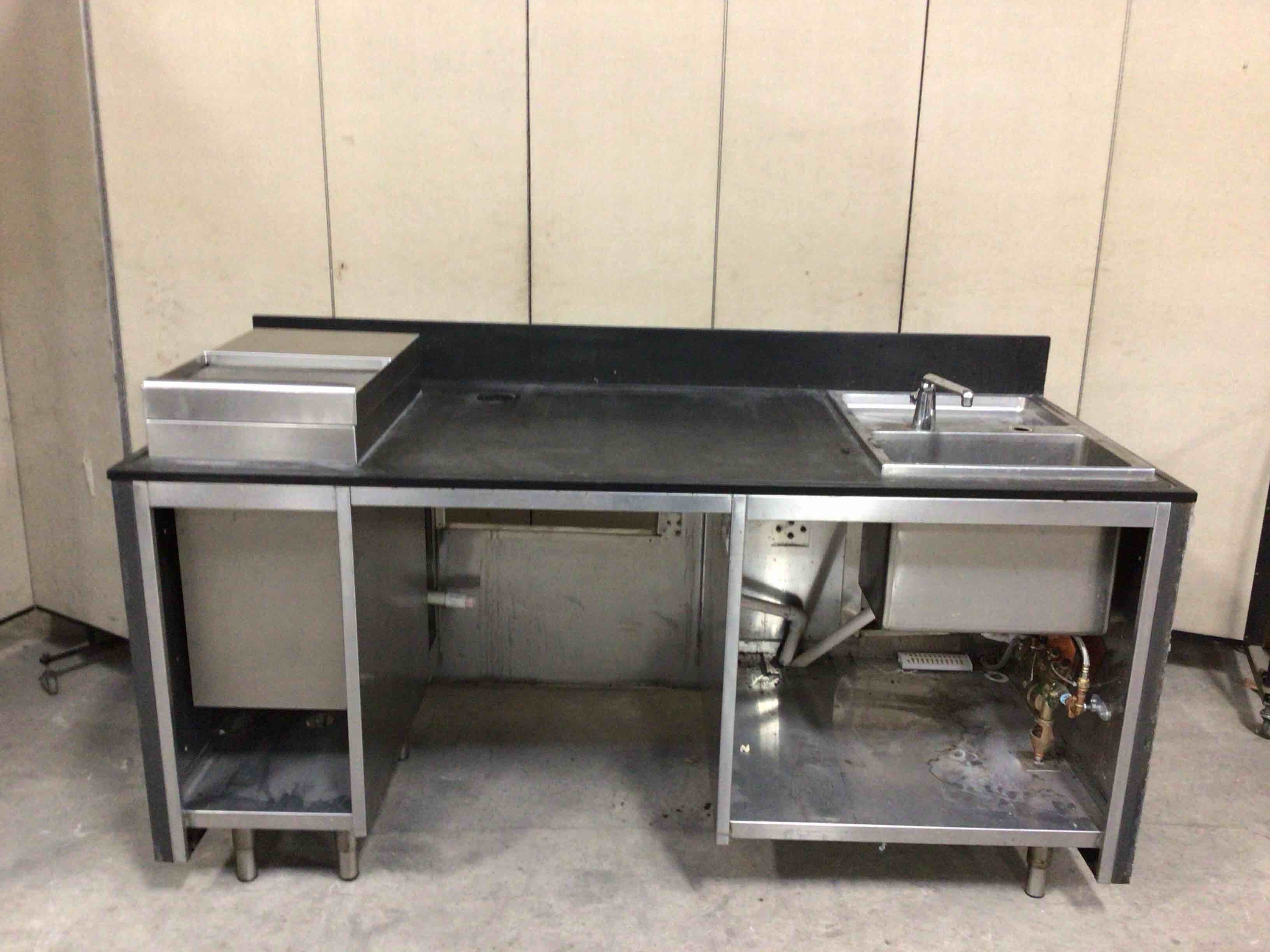 78 INCH MODULAR COUNTER WITH SINK AND ICE BIN 