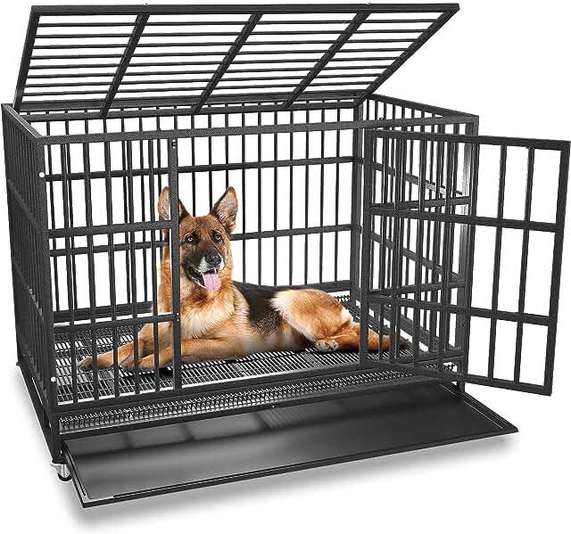 PETSARK Dog Crate Black Silver