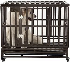 SMONTER 38” Heavy Duty Crate Small or Medium Dogs