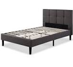 Zinus Tufted Grey Bed Frame