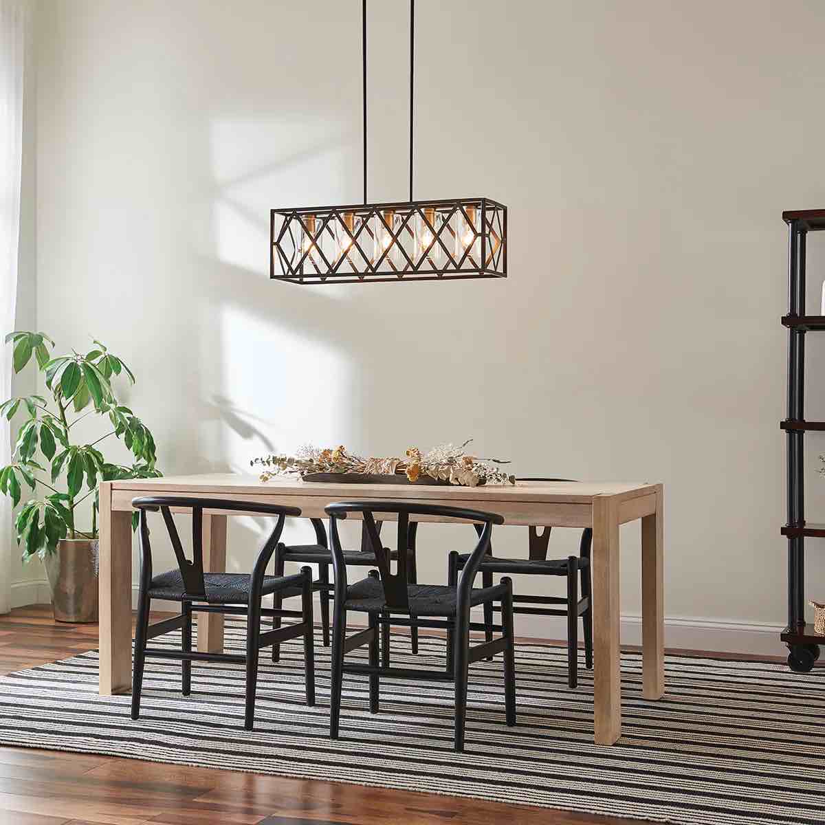 kichler 5 light linear pendant  black 1341877