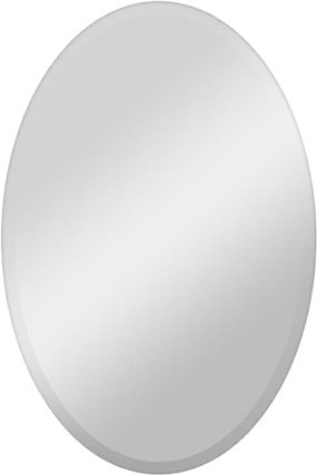 Richtop Oval Bathroom Mirror, Beveled Bathroom Mirror, 24×36 Wall Mounted Mirror Beveled Edge Shatterproof Mirror Vanity Mirror Bedroom Mirror Entryway Mirror Living Room Mirror