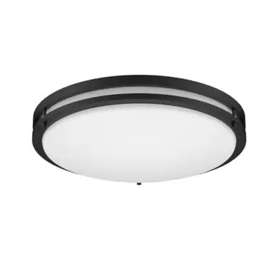 Project Source 1-Light Matte Black LED Flush Mount Light