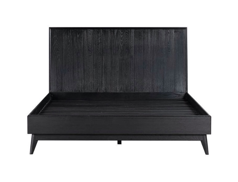 Armen Living Carnaby Black 63 in. W Oak Wood Frame Queen Platform Bed(BOX 2 OF 2 ONLY)