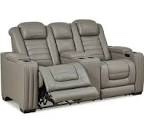 Ashley Furniture Backtrack Power Leather Reclining Loveseat